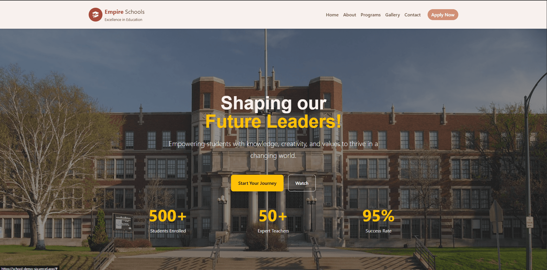 Empire Schools - Landing Page